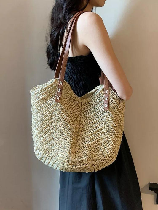 BALI Straw Jute Tote Bag – Large Capacity Beach Style